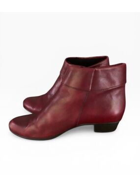 Remonte Women's Red Wine Leather Ankle Boots Sz 39/8